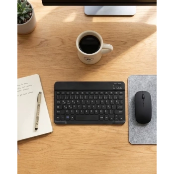 Kablosuz Klavye ve Mouse Kombosu Bluetooth Uyumlu Sessiz Set