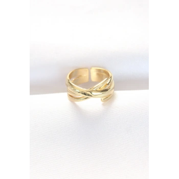 Kalın Gold Renk Ayarlanabilir Yüzük 5886
