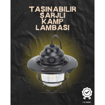 Kamp ve Bahçe İçin Retro LED Fener – Sıcak Işık Uzun Ömürlü Batarya