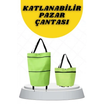Katlanabilir Tekerlekli Alışveriş Çantası Pratik ve Detaylı Pazar Arabası
