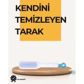 Kendi Kendini Temizleyen Saç Tarağı – Anti-Statik Silikon Uçlu ABS Malzeme 22x4 cm