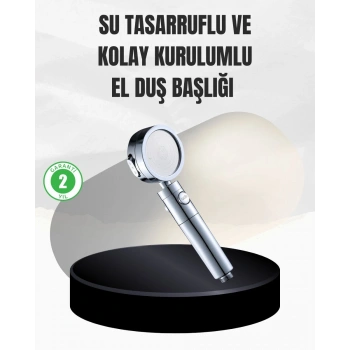 Kolay Montajlı 3 Modlu Yüksek Basınç Duş Başlığı