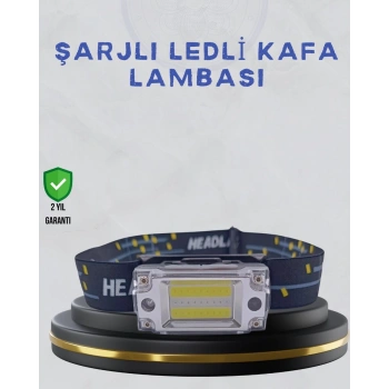 Kompakt LED Kafs Feneri USB Şarjlı Manyetik 2 Işık Modlu 215 Lümen