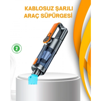 Kompakt Şarjlı El Süpürgesi Kuru ve Sıvı Temizlik 5 Aparatlı