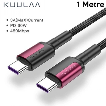 KUULAA Type C Type-C PD 60W QC4.0 Hızlı Şarj ve Data Kablosu 1Metre-(5775)
