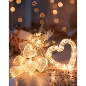 LED Kalp Neon Lamba Dekoratif Romantik Gece ve Ortam Işığı