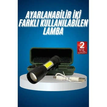 Led Lamba El Feneri Küçük Taşınabilir USB Şarjlı Acil Durum Lambası