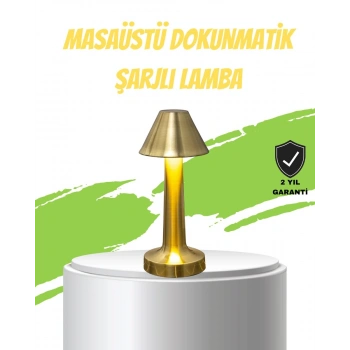 LED Masa Lambası 3 Renk Ayarlı Şarjlı Kablosuz Modern Tasarım