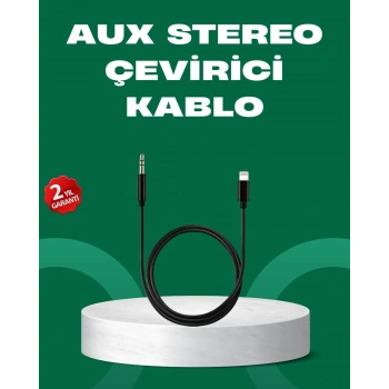 Lightning to 3.5mm Aux Ses Dönüştürücü Kablo 1 Metre Stereo Uyumlu
