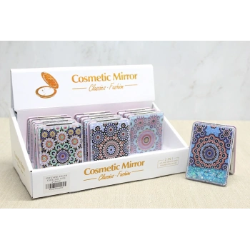 Mandala Desenli Hareketli Sulu El Aynası - Model 1