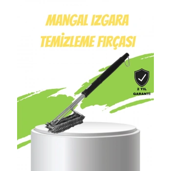 Mangal Izgara Temizleme Fırçası Paslanmaz Çelik Telli Uzun Saplı