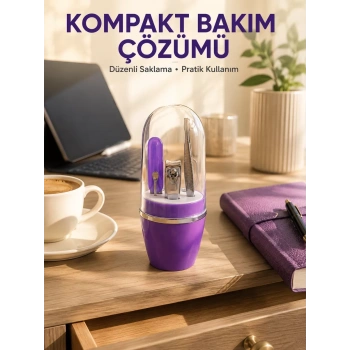 Mor Tırnak Bakım Seti Cımbız Makas Törpü ve Tırnak Makası