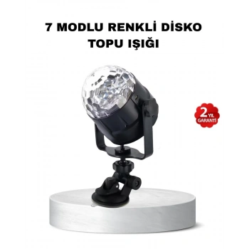 Müzik Ritmine Duyarlı Renkli Disko Topu – 7 Modlu Işıklı Parti Lambası