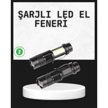 Odak Ayarlı 2000 Lümen Şarjlı LED El Feneri