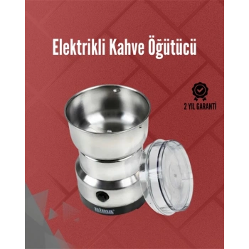 Paslanmaz Çelik Elektrikli Kahve Değirmeni | Sessiz Hızlı Çok Amaçlı Öğütücü (200W)