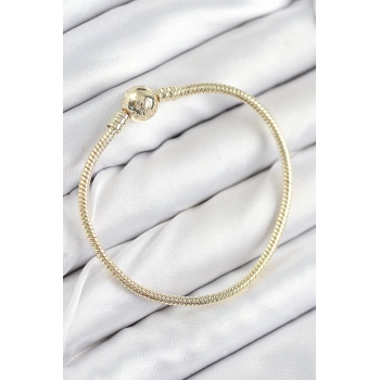 Pirinç Charm Topcuk Model Gold Renk Kadın Bileklik 5886