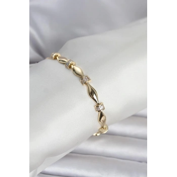Pirinç Gold Renk Sütun Model Kadın Bileklik 5886