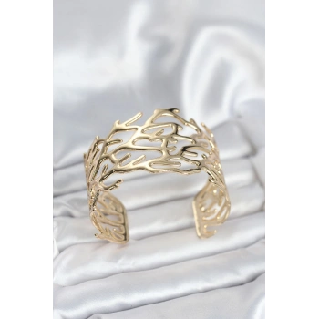 Pirinç Gold Renk Vintage Model Kadın Bileklik 5886