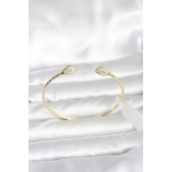 Pirinç Gold Renk Yılan Model Bileklik 5886