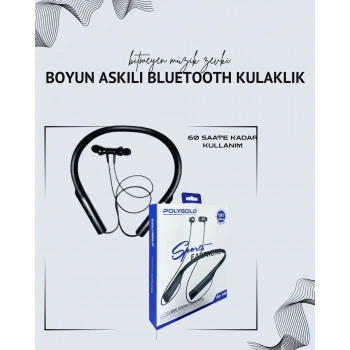 Polygold PG-100 Boyun Askılı Kablosuz Kulaklık – 200 Saat Bekleme Süresi Stereo Ses Mikrofonlu