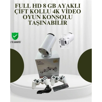 Portatif 4K Projeksiyon – 4.000 Uygulama Kablosuz Yansıtma ve Bluetooth 5.0