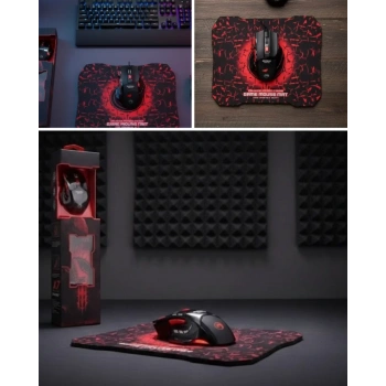 Profesyonel Oyuncu Mouse Seti Dokuma USB Kablolu RGB Aydınlatmalı