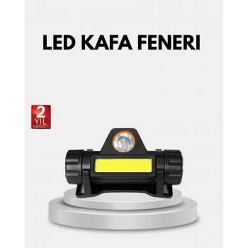 Profesyonel Şarjlı LED Kafa Lambası – Uzun Mesafe + Ortam Aydınlatması