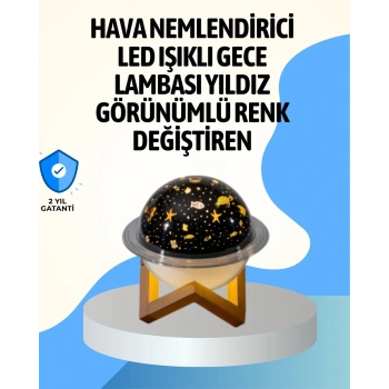 Projektör ışıklı ve aromaterapi destekli taşınabilir nemlendirici cihaz USB bağlantılı