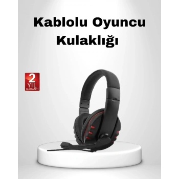 Rahat ve Dayanıklı Mikrofonlu Oyun Kulaklığı – Stereo Ses Ayarlanabilir Kafa Bandı