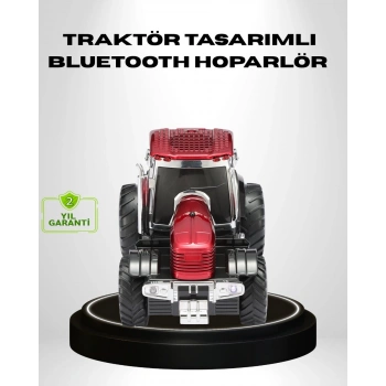 Retro Traktör Tasarımlı Kablosuz Hoparlör USB TF AUX FM Destekli