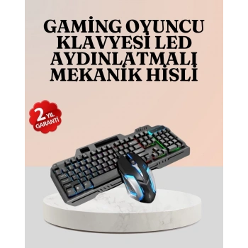 RGB Aydınlatmalı Oyuncu Klavye Mouse – Mekanik Hissiyat Maksimum Kontrol