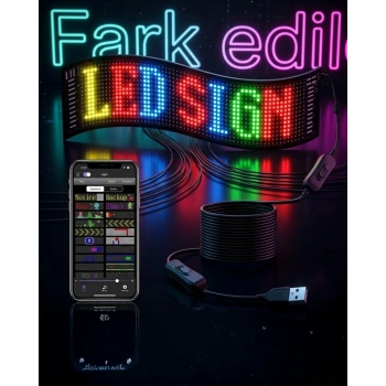 RGB LED Matrix Panel 60 cm 16x96 Piksel Kayan Yazı ve Animasyon Destekli