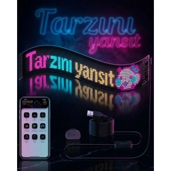 RGB LED Matrix Panel Esnek Yapı Uygulama Kontrollü Kayan Yazı Ekranı
