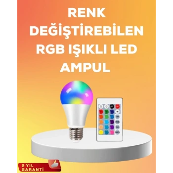 RGB Uzaktan Kumandalı LED Ampul 16 Renk A Kalite 2025 Model Orijinal
