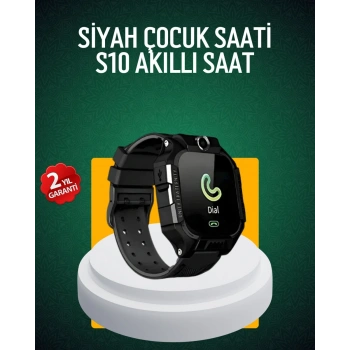 S10 Siyah Çocuk Takip Saati Güvenli Alan Uyarısı ve Sesli Mesaj