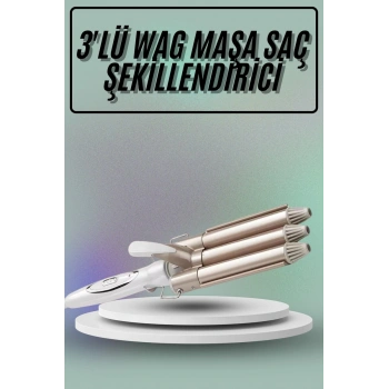 Saç Şekillendirici Wag Maşa Üçlü Yüksek Isı Ayarlı Seramik Kaplama