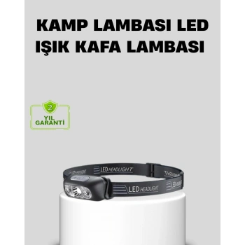 Şarjlı LED Kafa Feneri | 4 Modlu Akıllı Sensörlü Far | Su Geçirmez IPX5 Kamp ve Balıkçı Lambası