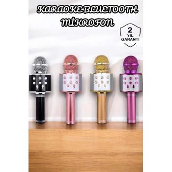 Şarjlı ve Uzun Pil Ömürlü Karaoke Mikrofon USB Bellek Destekli Profesyonel Ses