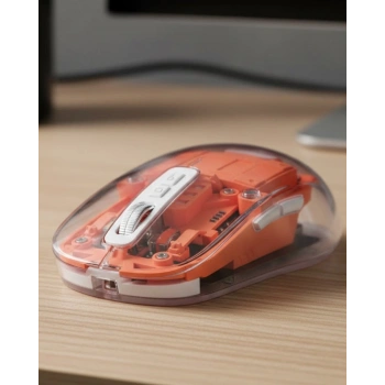 Şeffaf Kablosuz Mouse Bluetooth Bağlantılı Sessiz Tıklama