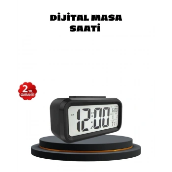 Sensörlü Dijital Masa Saati Alarm ve Sıcaklık Göstergeli