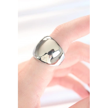 Silver Renk Ayarlanabilir Bombeli Ayna Yüzük 5886