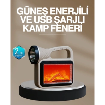 Solar COB Alev Efektli Lamba – Güneş Enerjili Suya Dayanıklı Taşınabilir