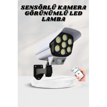 Solar Lamba Kamera Görünümlü Duvar Lambası Dönebilen Bahçe Aydınlatması