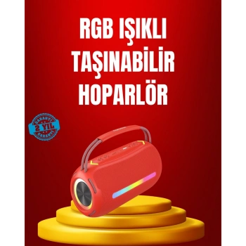 Suya Dayanıklı 20W RGB Hoparlör Bluetooth USB SD Kart ve AUX Girişli