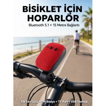 Taşınabilir Bluetooth Hoparlör Suya Dayanıklı Kumaş Kaplama
