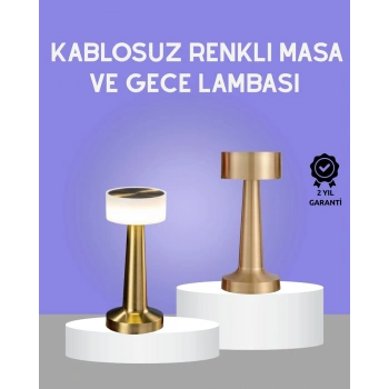 Touch Gece Lambası – Dokunmatik Kontrol Kablosuz Kullanım Metal Gövde