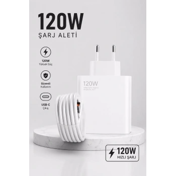 Turbo Hızlı Şarj Destekli 120W USB-C Şarj Seti