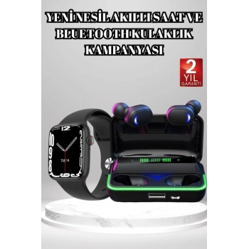 Ucuz ve Kaliteli Kulaklıklı Saat Seti Bluetooth Bağlantılı Akıllı Saat ve Kulaklık