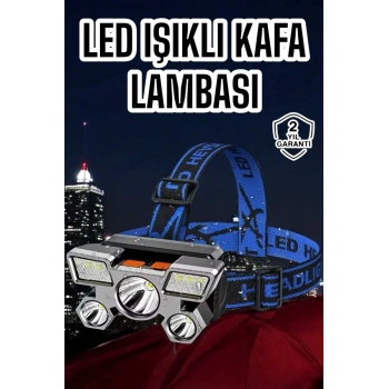 Ultra Güçlü Led Işık Şarjlı Kafa Lambası Balıkçı Lambası Kafa Feneri
