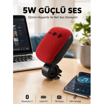USB TF Kart ve FM Radyolu Bluetooth Hoparlör 5W